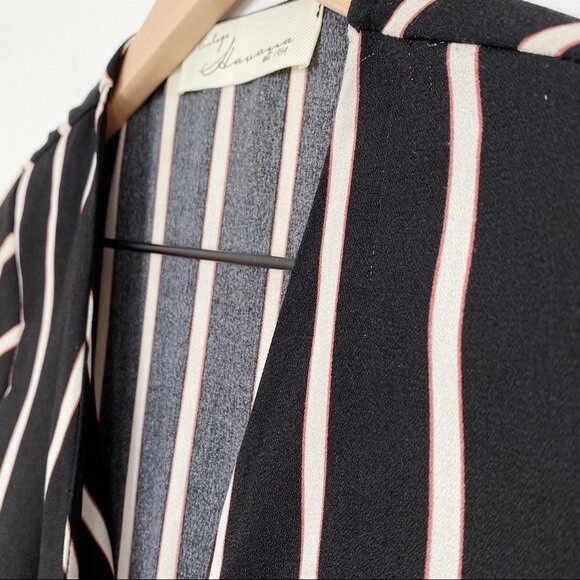 VINTAGE HAVANA Women's Small Jumpsuit Striped Wide Leg Tie Front Made in USA - Picture 7 of 14